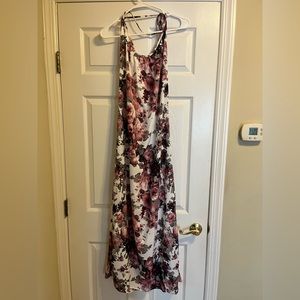 Halter Floral maxi dress with low back